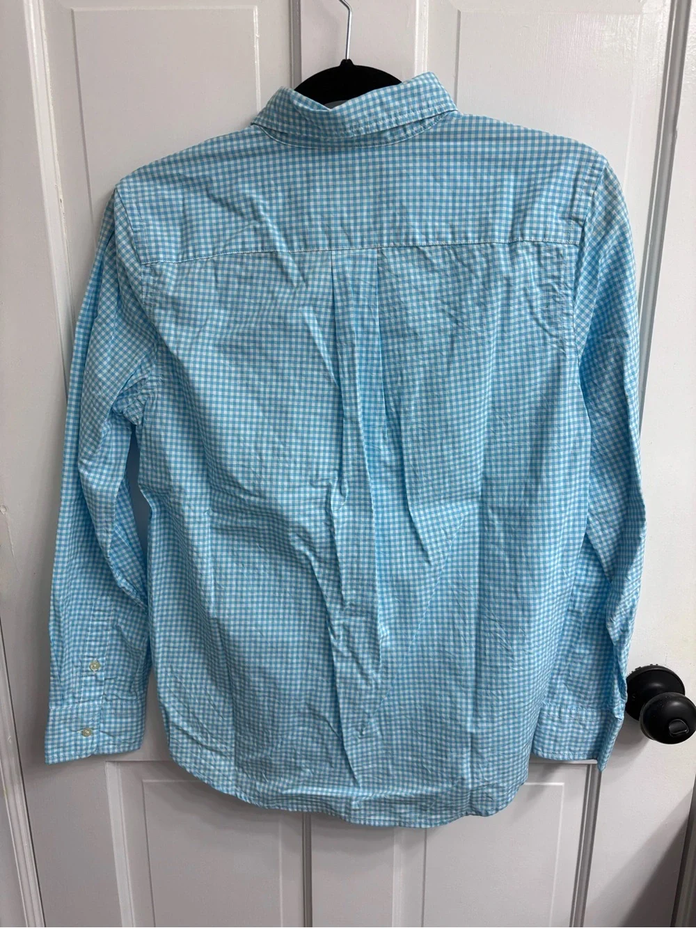 Youth size, aqua Blue Gingham Button-Down Shirt - Polo by Ralph Lauren